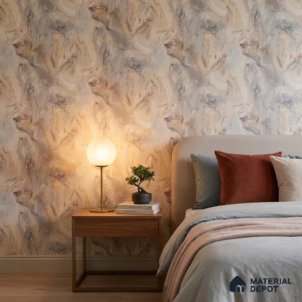 85109-3 | 5 Meter x 42 Inch PVC Marble Look Wallpaper - 57 Sq. Ft. | Minimum 10% wastage during installation