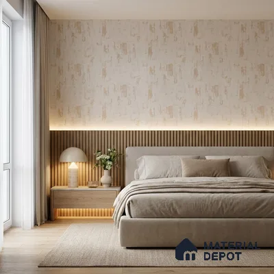 RD2648 | White Scraped Plaster PVC Textured Wallpaper - 10 Meter x 21 Inch, 57 Sq. Ft. (Min. 15% Wastage)