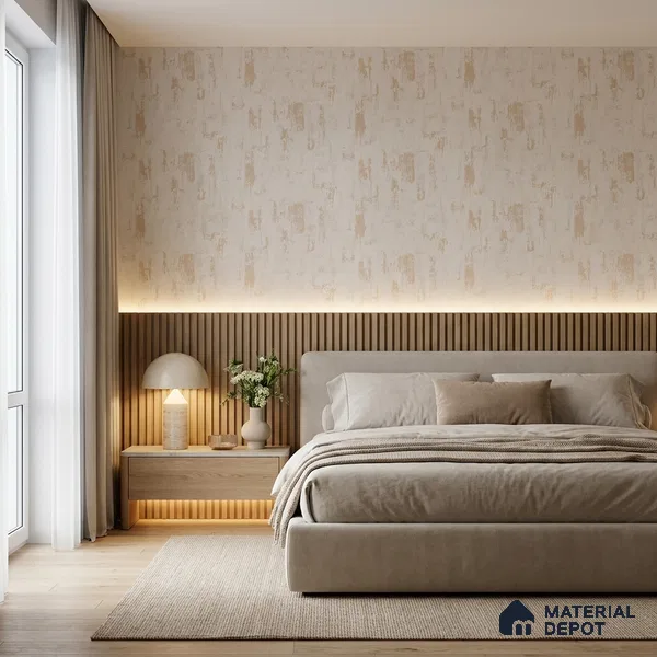 RD2648 | White Scraped Plaster PVC Textured Wallpaper - 10 Meter x 21 Inch, 57 Sq. Ft. (Min. 15% Wastage)