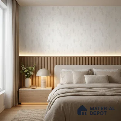 RD2651 | White Scraped Plaster PVC Textured Wallpaper - 10 Meter x 21 Inch, 57 Sq. Ft. (Min. 15% Wastage)