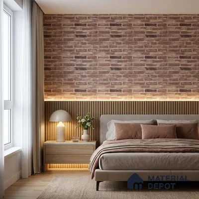 RD2662 | 10 Meter x 21 Inch PVC Brick Look Wallpaper - 57 Sq. Ft. | Minimum 15% wastage during installation