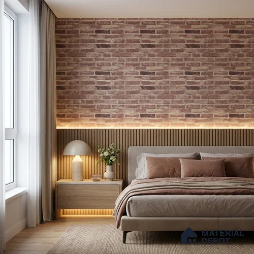 RD2662 | 10 Meter x 21 Inch PVC Brick Look Wallpaper - 57 Sq. Ft. | Minimum 15% wastage during installation