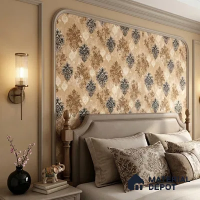 23827 | 10 Meter x 21 Inches Damask Look Wallpaper - 57.41 Sq. Ft. | Minimum 15% wastage during installation
