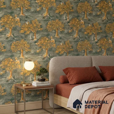 23837 | 10 Meter x 21 Inches Tropical Look Wallpaper - 57.41 Sq. Ft. | Minimum 15% wastage during installation