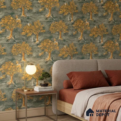 23837 | 10 Meter x 21 Inches Tropical Look Wallpaper - 57.41 Sq. Ft. | Minimum 15% wastage during installation
