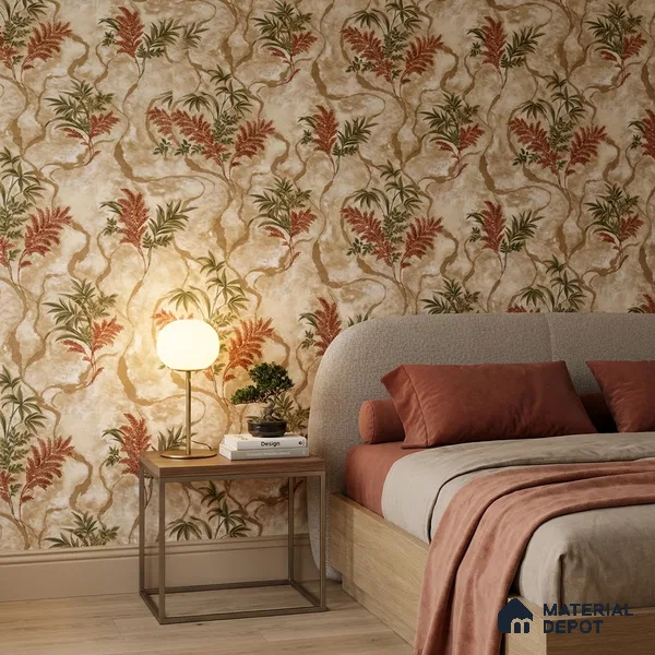23848 | 10 Meter x 21 Inches Florals Look Wallpaper - 57.41 Sq. Ft. | Minimum 15% wastage during installation