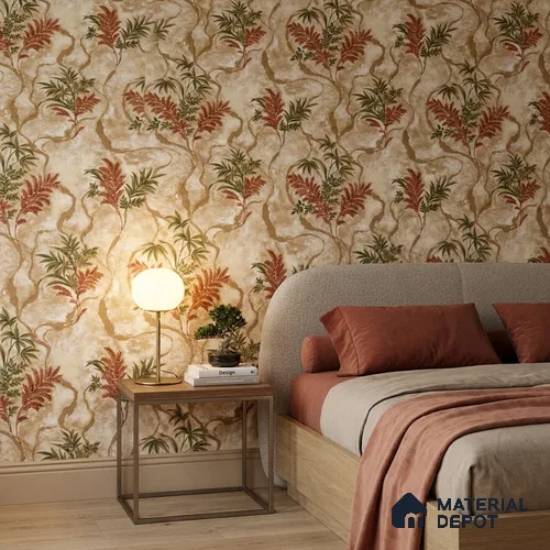 23848 | 10 Meter x 21 Inches Florals Look Wallpaper - 57.41 Sq. Ft. | Minimum 15% wastage during installation