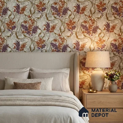 23849 | Grey Fern Vine Floral Wallpaper - 10 Meter x 21 Inches, 57.41 Sq. Ft. (Min. 15% Wastage)