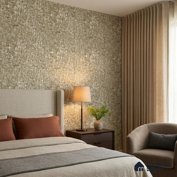 23866 | Sage Gold Cracked Leather Texture Look Wallpaper 10 Meter x 21 Inches - 57.41 Sq. Ft. | Minimum 15% wastage during installation