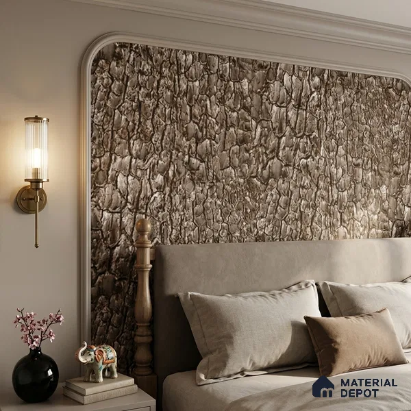 23867 | Dark Brown Cracked Leather Texture Look Wallpaper 10 Meter x 21 Inches - 57.41 Sq. Ft. | Minimum 15% wastage during installation