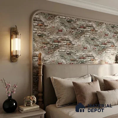 23870 | 10 Meter x 21 Inches Brick Look Wallpaper - 57.41 Sq. Ft. | Minimum 15% wastage during installation