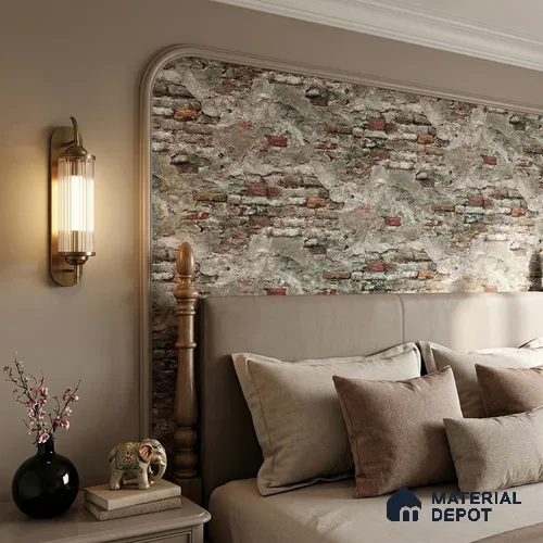23870 | 10 Meter x 21 Inches Brick Look Wallpaper - 57.41 Sq. Ft. | Minimum 15% wastage during installation