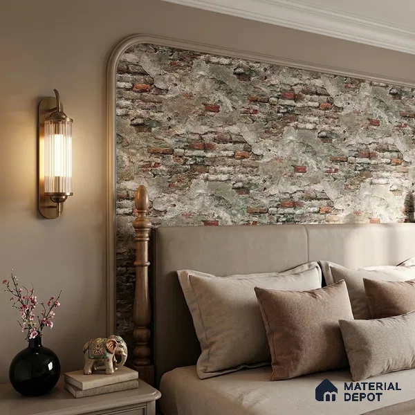 23870 | 10 Meter x 21 Inches Brick Look Wallpaper - 57.41 Sq. Ft. | Minimum 15% wastage during installation