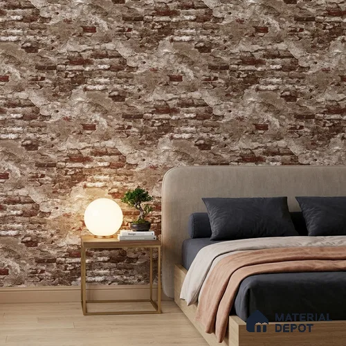 23871 | 10 Meter x 21 Inches Brick Look Wallpaper - 57.41 Sq. Ft. | Minimum 15% wastage during installation