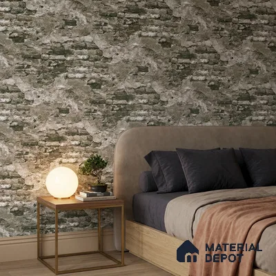 23872 | 10 Meter x 21 Inches Brick Look Wallpaper - 57.41 Sq. Ft. | Minimum 15% wastage during installation