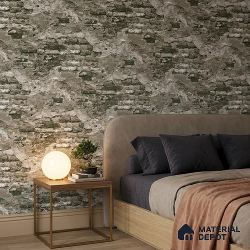 23872 | 10 Meter x 21 Inches Brick Look Wallpaper - 57.41 Sq. Ft. | Minimum 15% wastage during installation