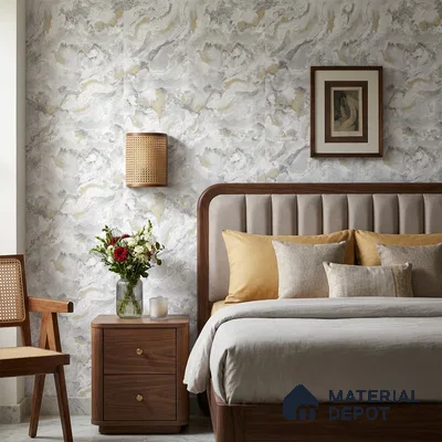 9052 | 10 Meter x 21 Inch  Marble Look Wallpaper - 57 Sq. Ft. | Minimum 10% wastage during installation