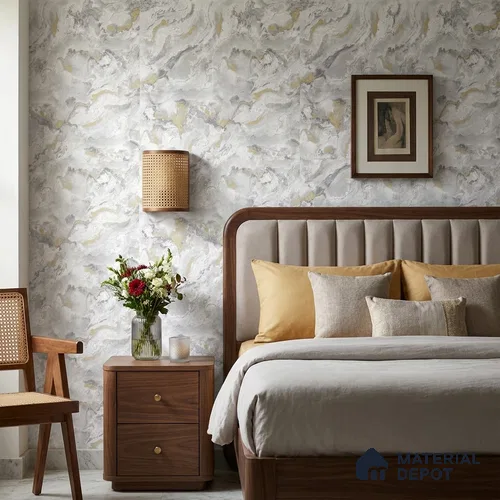 9052 | 10 Meter x 21 Inch Marble Look Wallpaper - 57 Sq. Ft. | Minimum 10% wastage during installation