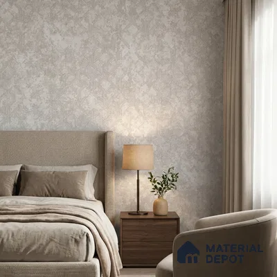 74038-1 | Warm Grey Crackle Plaster Patterned Wallpaper - 5 Meter x 42 Inch, 57.41 Sq. Ft. (Min. 15% Wastage)