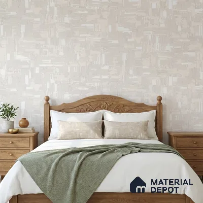 74037-5 | Off-White Patchwork Weave Textured Wallpaper - 5 Meter x 42 Inch, 57.41 Sq. Ft. (Min. 15% Wastage)