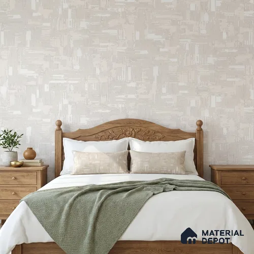 74037-5 | Off-White Patchwork Weave Textured Wallpaper - 5 Meter x 42 Inch, 57.41 Sq. Ft. (Min. 15% Wastage)