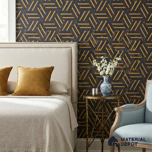 WK160-45 | 10 Meter x 21 Inches Geometric Look Wallpaper - 57.37 Sq. Ft. | Minimum 15% wastage during installation