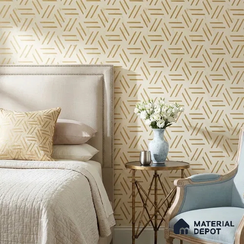 WK160-64 | Cream Weave Lattice Geometric Wallpaper - 10 Meter x 21 Inches, 57.37 Sq. Ft. (Min. 15% Wastage)