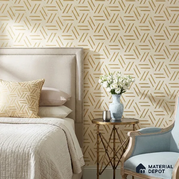WK160-64 | 10 Meter x 21 Inches Geometric Look Wallpaper - 57.37 Sq. Ft. | Minimum 15% wastage during installation