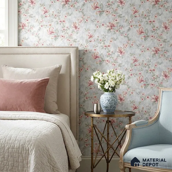 WK160-15 | 10 Meter x 21 Inches Florals Look Wallpaper - 57.37 Sq. Ft.  | Minimum 15% wastage during installation