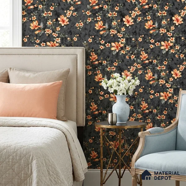 WK160-13 | 10 Meter x 21 Inches Florals Look Wallpaper - 57.37 Sq. Ft. | Minimum 15% wastage during installation