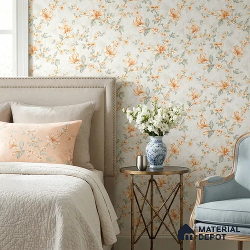 WK160-14 | 10 Meter x 21 Inches Florals Look Wallpaper - 57.37 Sq. Ft. | Minimum 15% wastage during installation