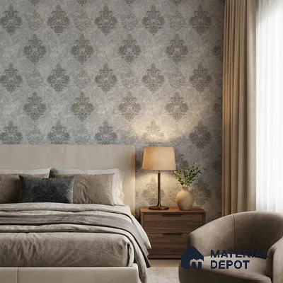 1146 | 10 Meter x 21 Inches Damask Look Wallpaper - 57.37 Sq. Ft. | Minimum 15% wastage during installation