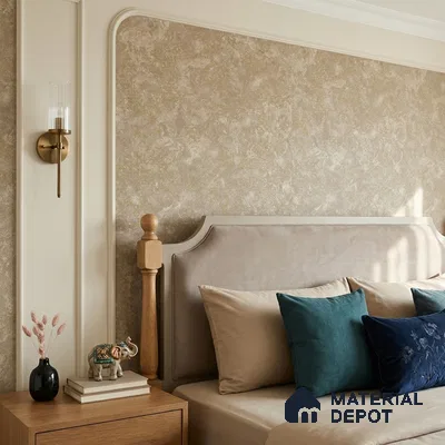 1145 | Gold Beige Weathered Trellis Patterned Wallpaper - 10 Meter x 21 Inches, 57.37 Sq. Ft. (Min. 15% Wastage)