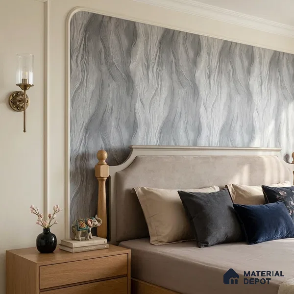 1124 | Grey Wave Ripples Textured Wallpaper - 10 Meter x 21 Inches, 57.37 Sq. Ft. (Min. 15% Wastage)