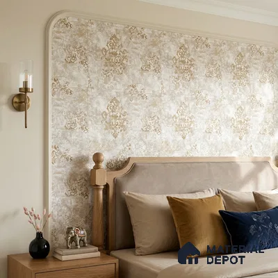 1127 | 10 Meter x 21 Inches Damask Look Wallpaper - 57.37 Sq. Ft. | Minimum 15% wastage during installation