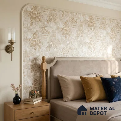 1128 | 10 Meter x 21 Inches Damask Look Wallpaper - 57.37 Sq. Ft. | Minimum 15% wastage during installation