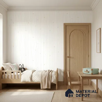 5190-1 | White Pastel Dotted Pinstripe Patterned Wallpaper - 4 Meter x 42 Inches, 45.94 Sq. Ft. (Min. 15% Wastage)
