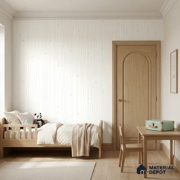 5190-1 | White Pastel Dotted Pinstripe Patterned Wallpaper - 4 Meter x 42 Inches, 45.94 Sq. Ft. (Min. 15% Wastage)