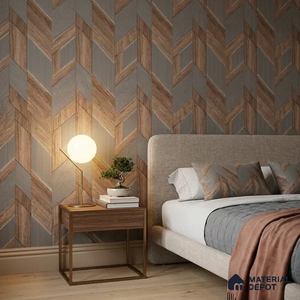 WK160-30 | 10 Meter x 21 Inches Geometric Look Wallpaper - 57.37 Sq. Ft. | Minimum 15% wastage during installation