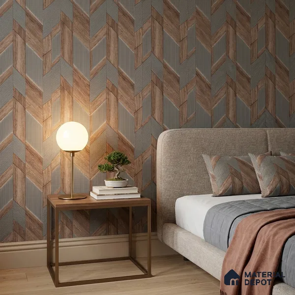 WK160-29 | 10 Meter x 21 Inches Geometric Look Wallpaper - 57.37 Sq. Ft. | Minimum 15% wastage during installation