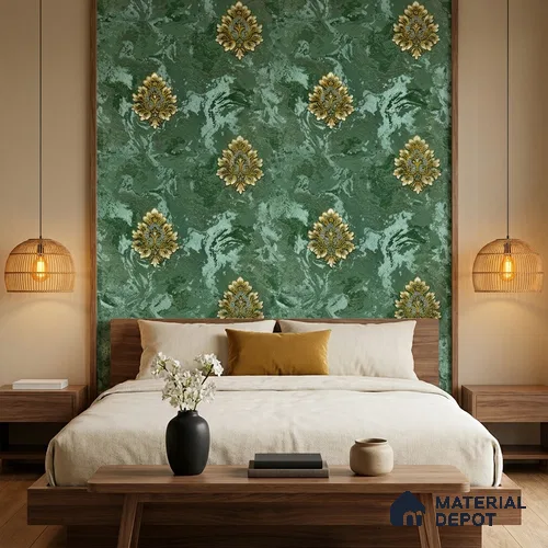 170-40 | 9.6 Meter x 20.87 Inches Damask Look Wallpaper - 54.77 Sq. Ft. | Minimum 15% wastage during installation