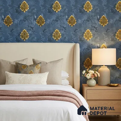 170-43 | 9.6 Meter x 20.87 Inches Damask Look Wallpaper - 54.77 Sq. Ft. | Minimum 15% wastage during installation