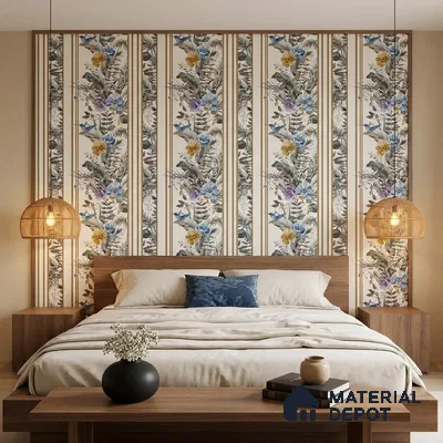 170-29 | Grey Bouquet Stripe Floral Wallpaper - 9.6 Meter x 20.87 Inches, 54.77 Sq. Ft. (Min. 15% Wastage)