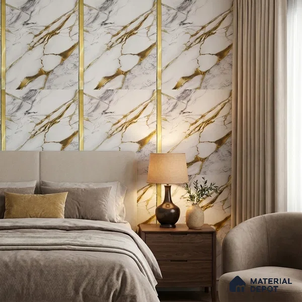 170-45 | 9.6 Meter x 20.87 Inches Marble Look Wallpaper - 54.77 Sq. Ft. | Minimum 10% wastage during installation