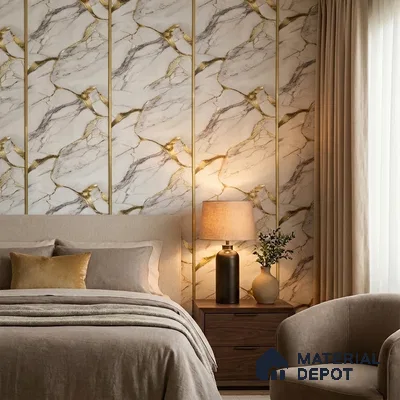 170-46 | 9.6 Meter x 20.87 Inches Marble Look Wallpaper - 54.77 Sq. Ft. | Minimum 10% wastage during installation