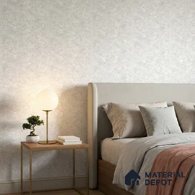 88666-2 | Pearl Grey Frosted Plaster Patterned Wallpaper - 5 Meter x 42 Inches, 57 Sq. Ft. (Min. 15% Wastage)