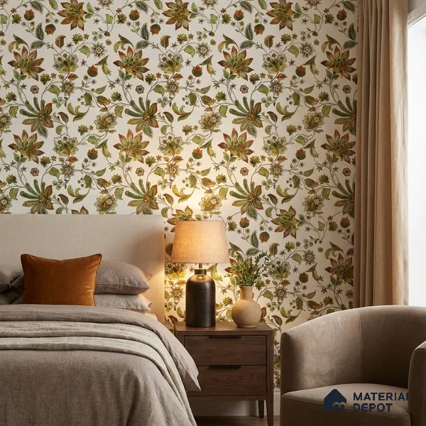 170-15 | 9.6 Meter x 20.87 Inches Florals Look Wallpaper - 54.77 Sq. Ft. | Minimum 15% wastage during installation