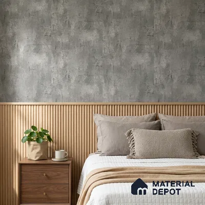 443-5 | Grey Distressed Concrete Textured Wallpaper - 5 Meter x 42 Inches, 57.43 Sq. Ft. (Min. 15% Wastage)