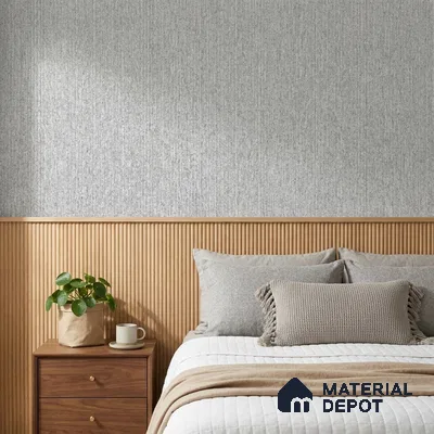 487-2 | Grey Ribbed Stripe Textured Wallpaper - 5 Meter x 42 Inches, 57.43 Sq. Ft. (Min. 15% Wastage)