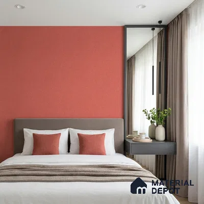 482-12 | Red Leatherette Grain Textured Wallpaper - 5 Meter x 42 Inches, 57.43 Sq. Ft. (Min. 15% Wastage)